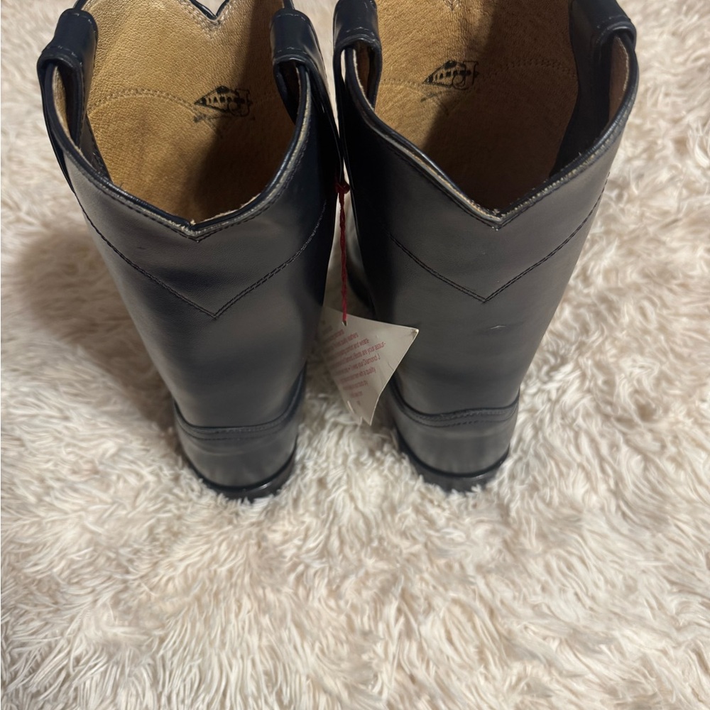 Justin Boots Navy Leather Men's Boots - Picture 6 of 8